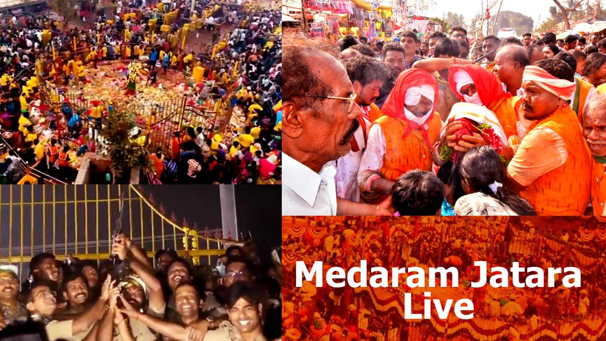 Medaram Jatara Live: Goddess Sammakka, Saralamma Arrives on Gadde