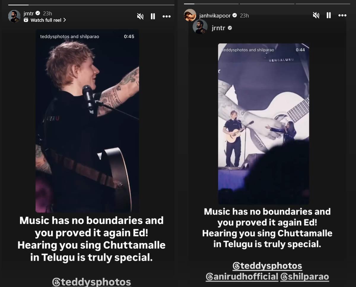 Ed Sheeran and Shilpa Rao performing ‘Chuttamalle’ live in Bangalore.